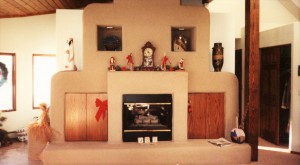 Custom Curved Stucco Fire Place