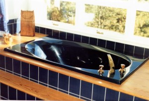 Custom Tile and Wood Bathtub