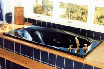 Custom Tile and Wood Bathtub